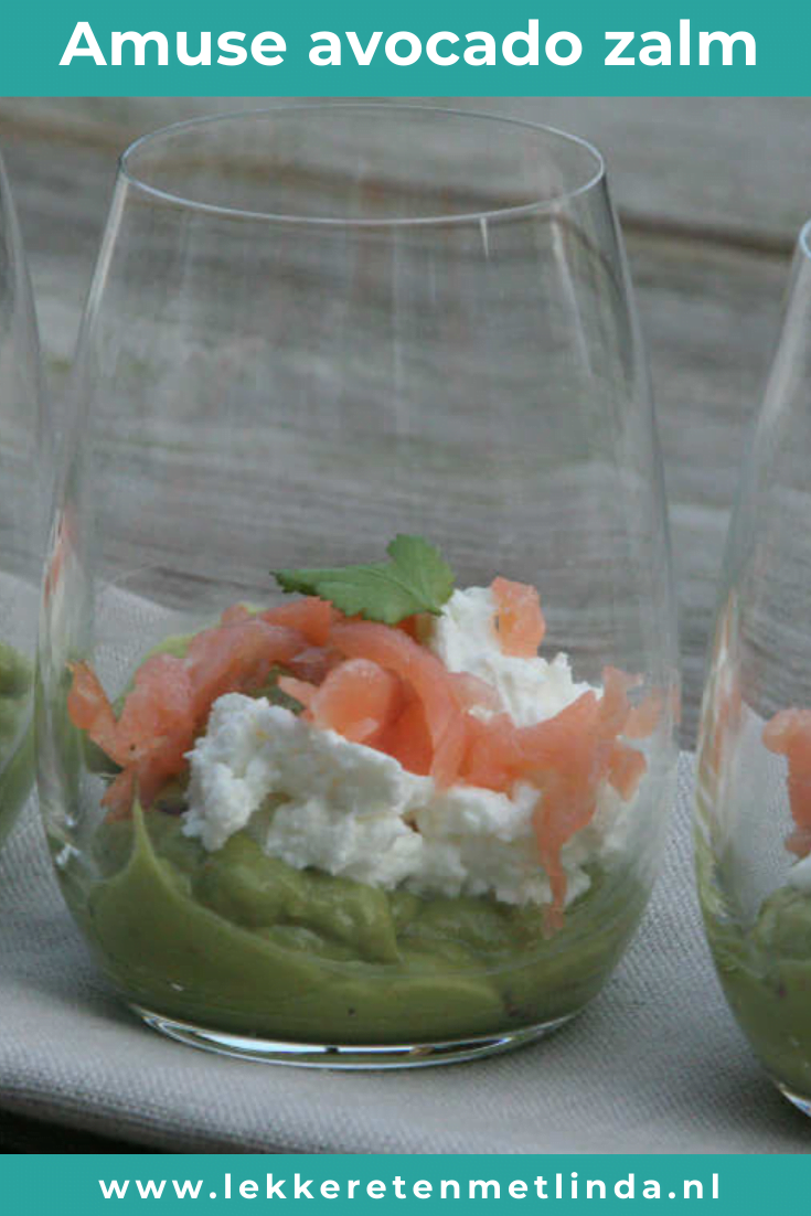 Amuse avocado met zalm en geitenkaas