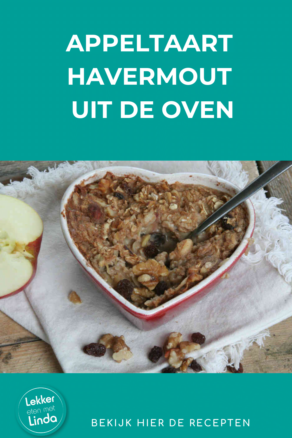 Havermout appeltaart ontbijt oftewel baked oats appeltaart
