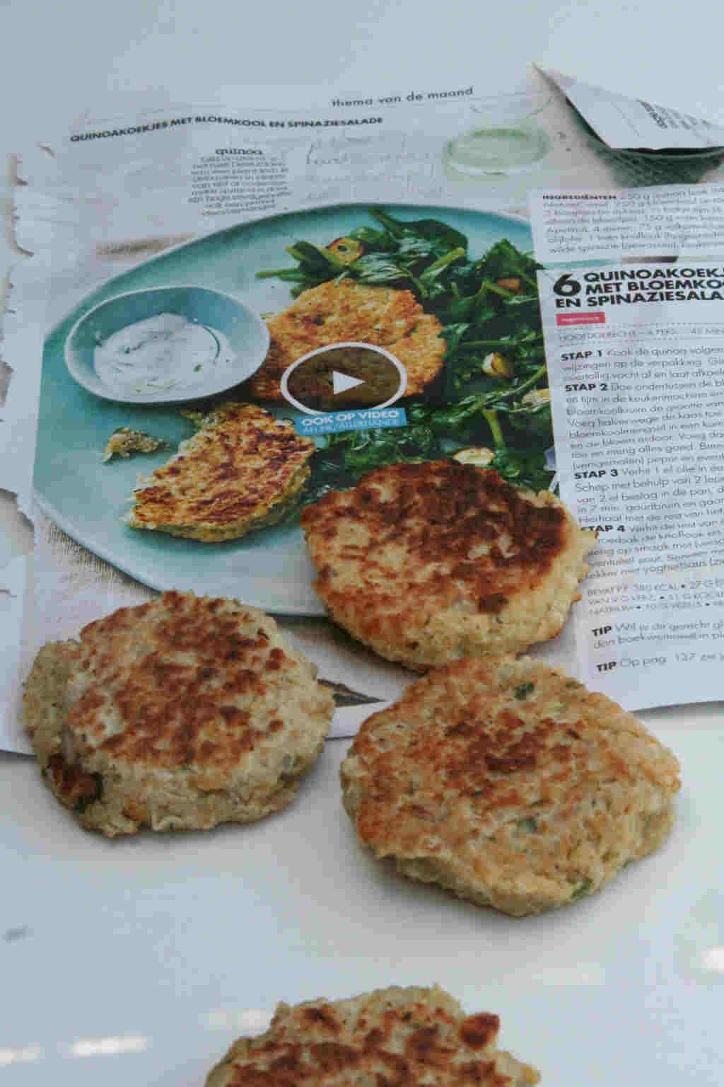quinoakoekjes met bloemkool