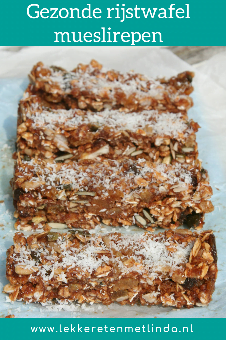 Maak zelf gezonde rijstwafel mueslirepen. Makkelijk, lekker en snel gemaakt.