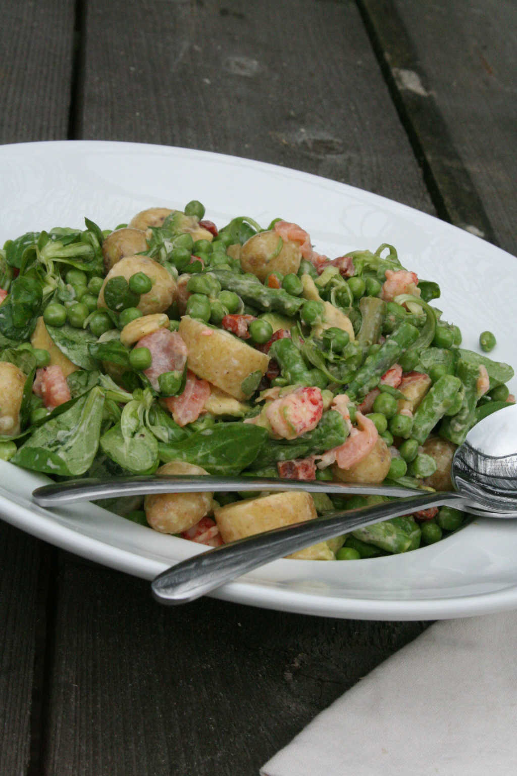 krieltjessalade met zalm