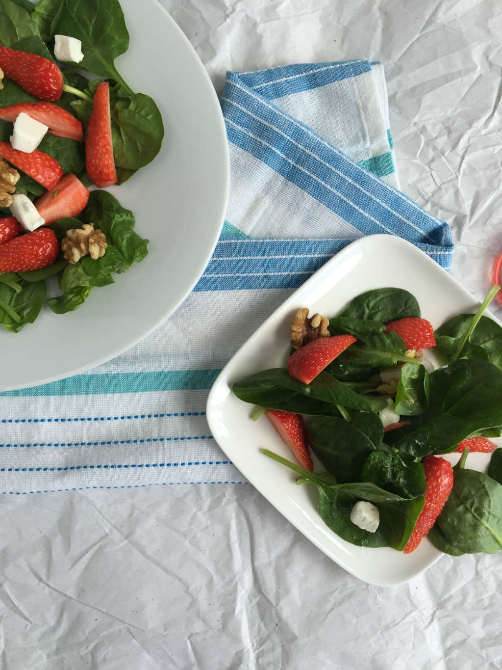 Aardbei spinazie salade