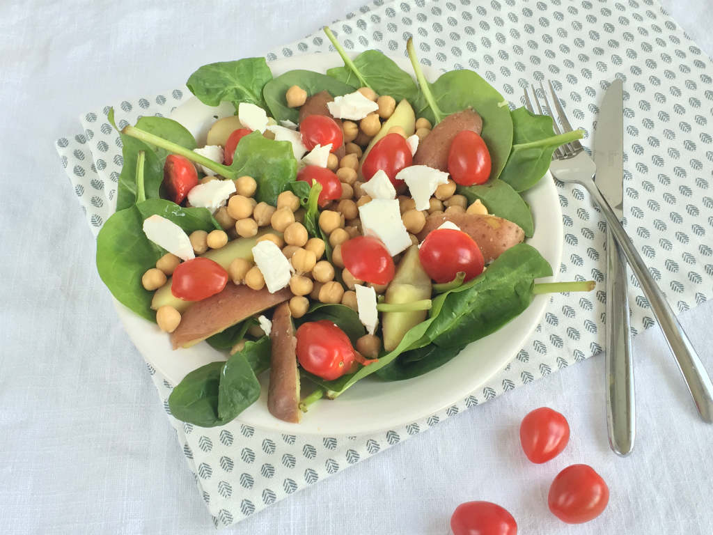 aardappel spinazie salade