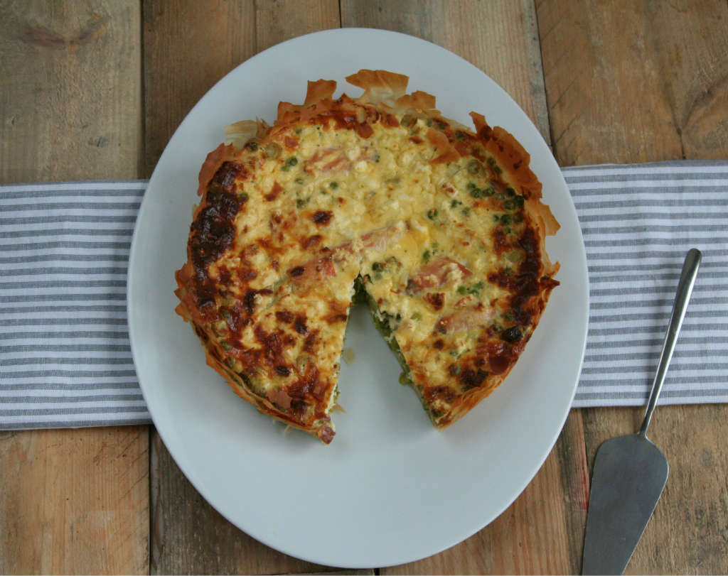 asperge taart met gerookte zalm