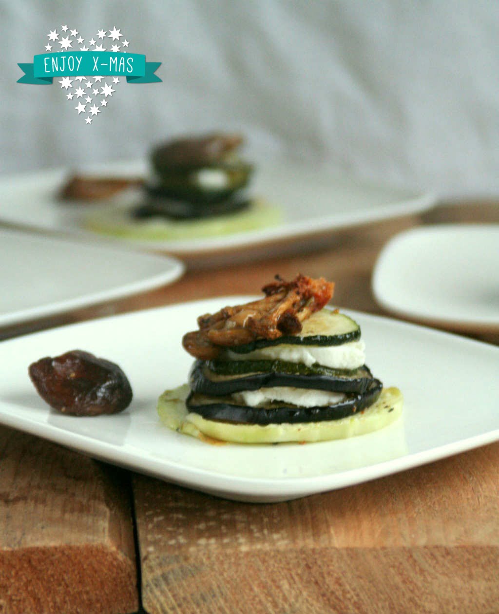 groente torentjes met mozzarella