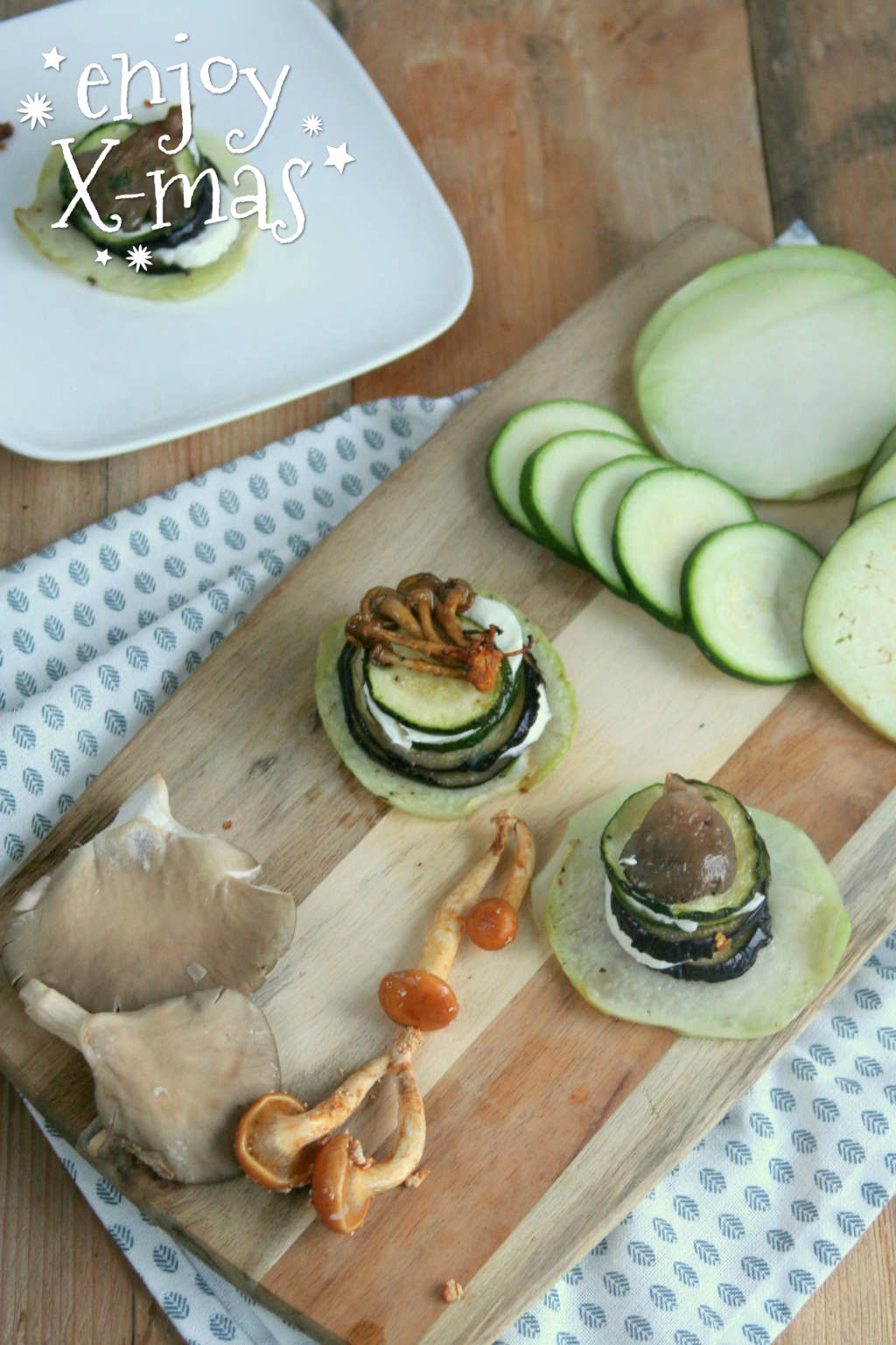 groente torentjes met mozzarella