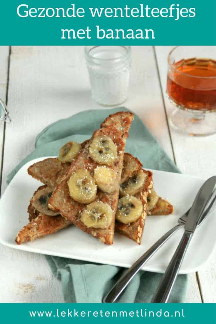 Gezonde wentelteefjes met banaan, kokosmelk en honing. Een heerlijk verwenontbijt voor het weekend.
