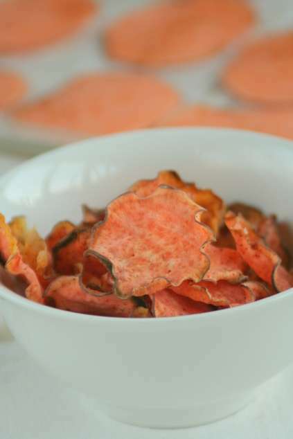 zoete aardappel chips