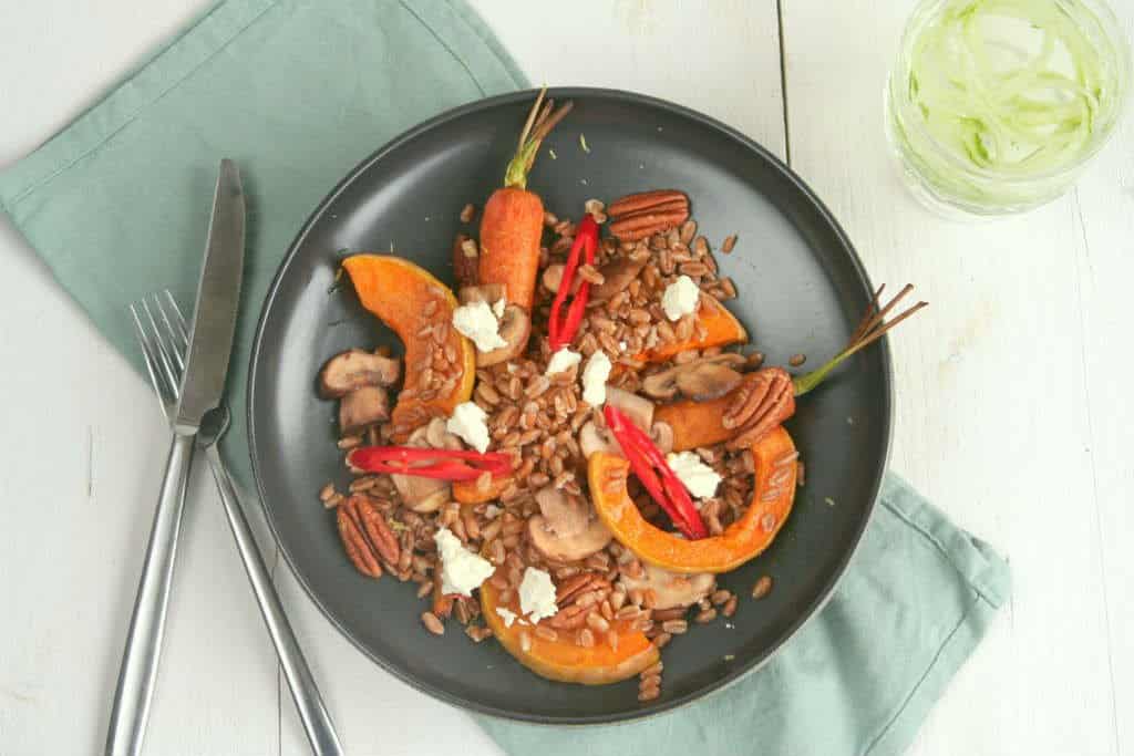 spelt met pompoen