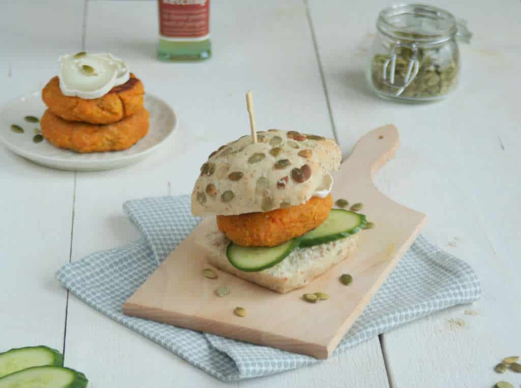 zoete aardappel burgers