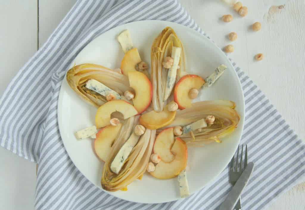 salade met gekarameliseerde witlof