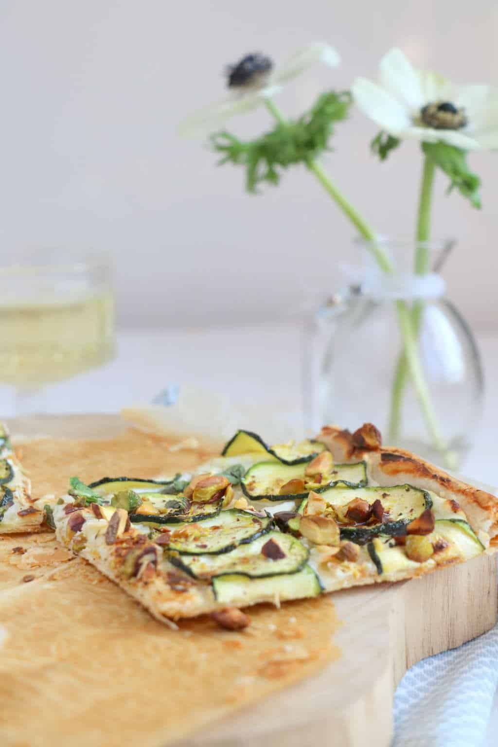 courgette plaattaart met geitenkaas