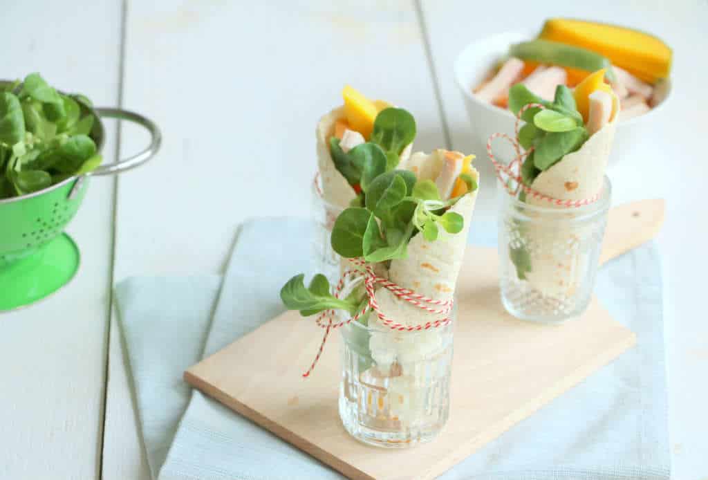 wraps met kip met mango