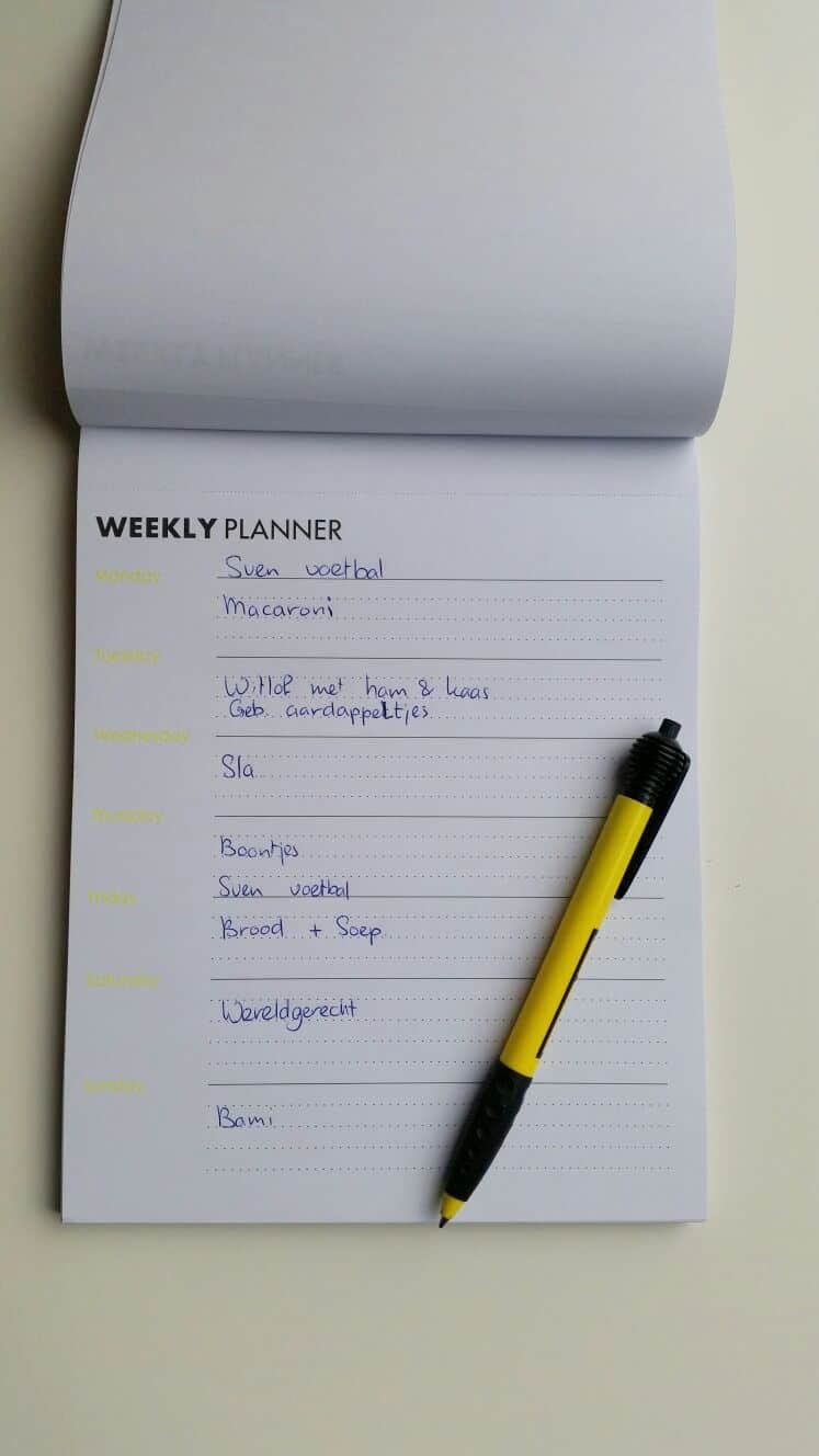 voordelen van een weekmenu 
