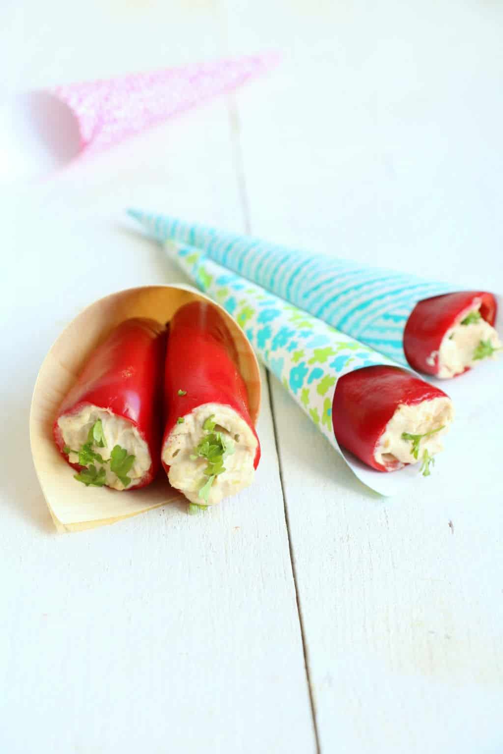 snack paprika met hummus