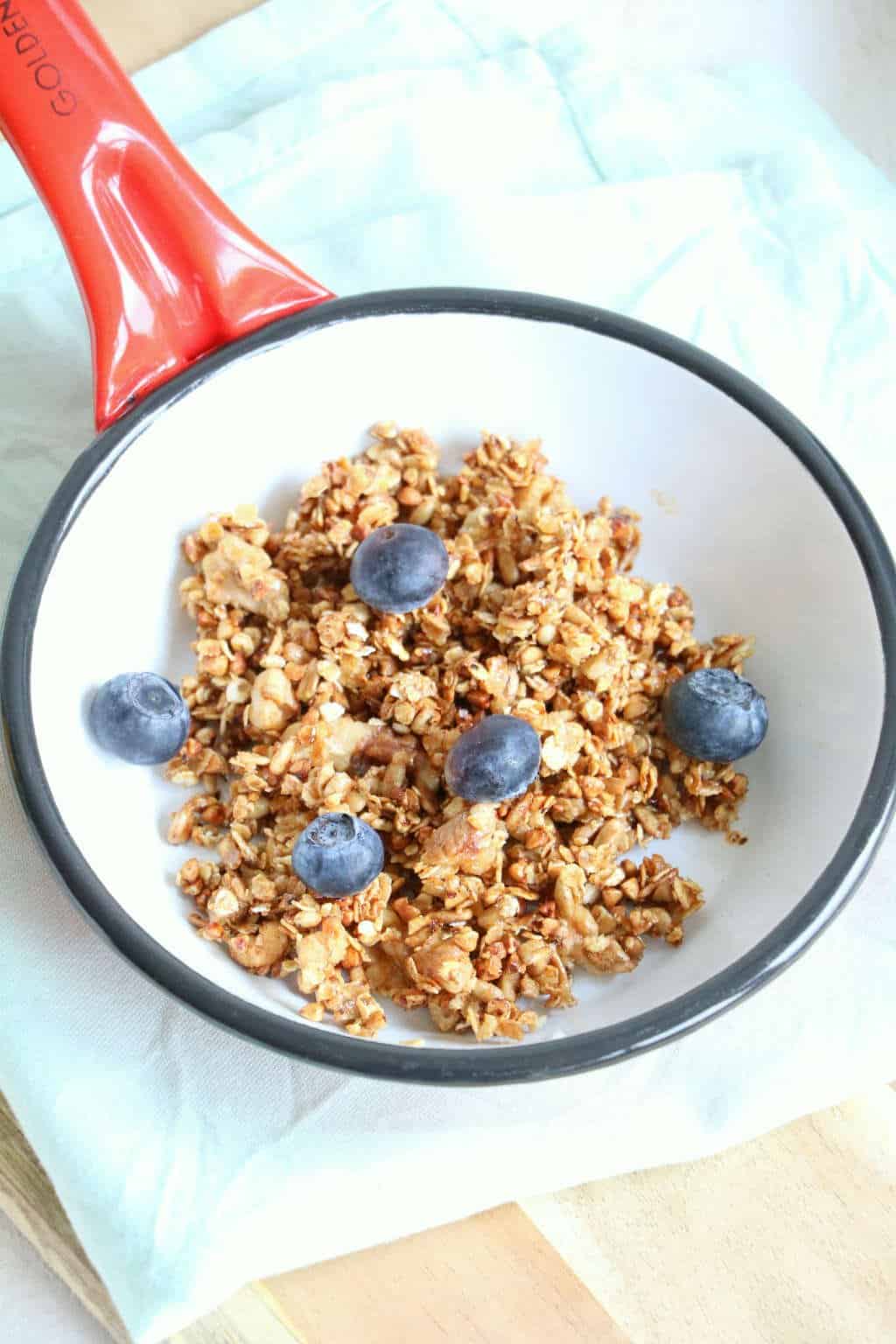 snelle granola uit de pan