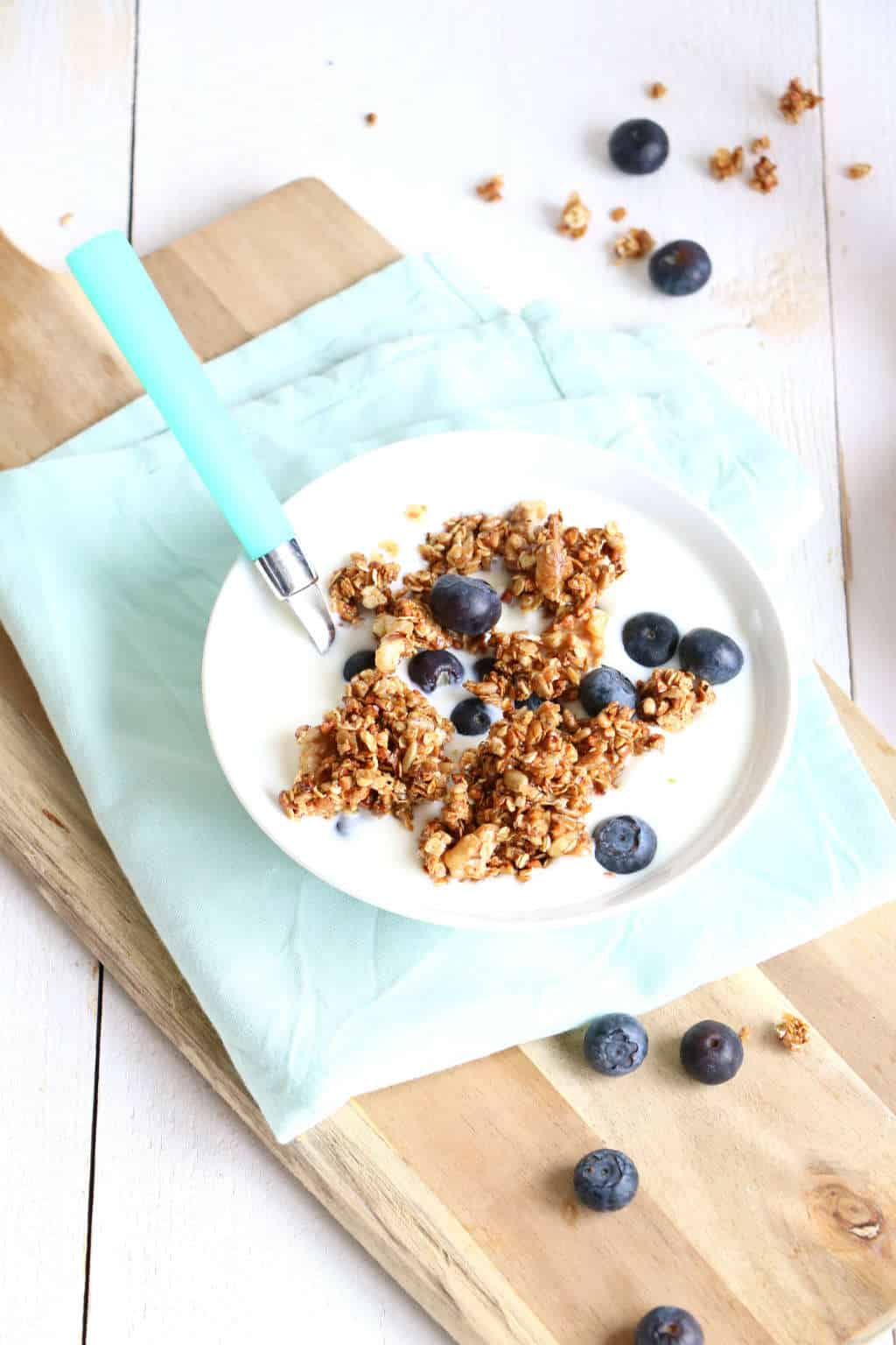 snelle granola uit de pan