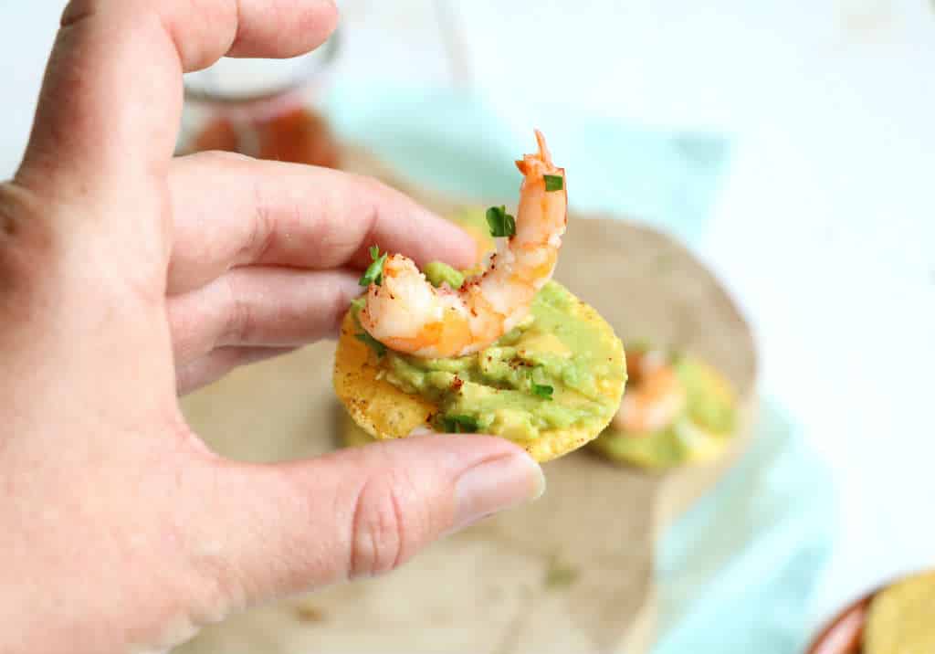 tortilla chips met garnalen 