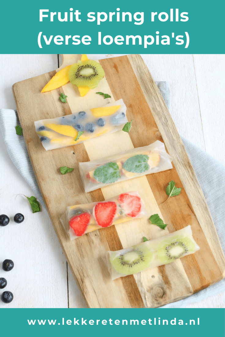 Fruit spring rolls zijn verse loempia's met fruit. Lekker voor in de lunchtrommel van de kinderen of als toetje. Voor wie ga jij de fruit spring rolls maken? Klik op de foto voor het recept.