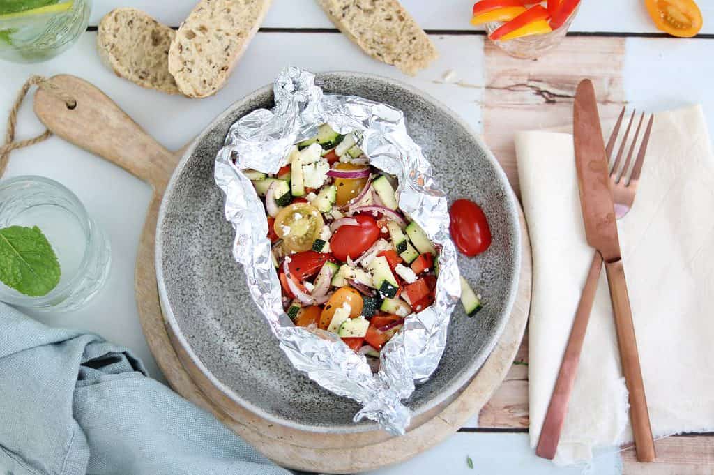 Groentepakketjes met feta een heerlijke vega barbecue recept