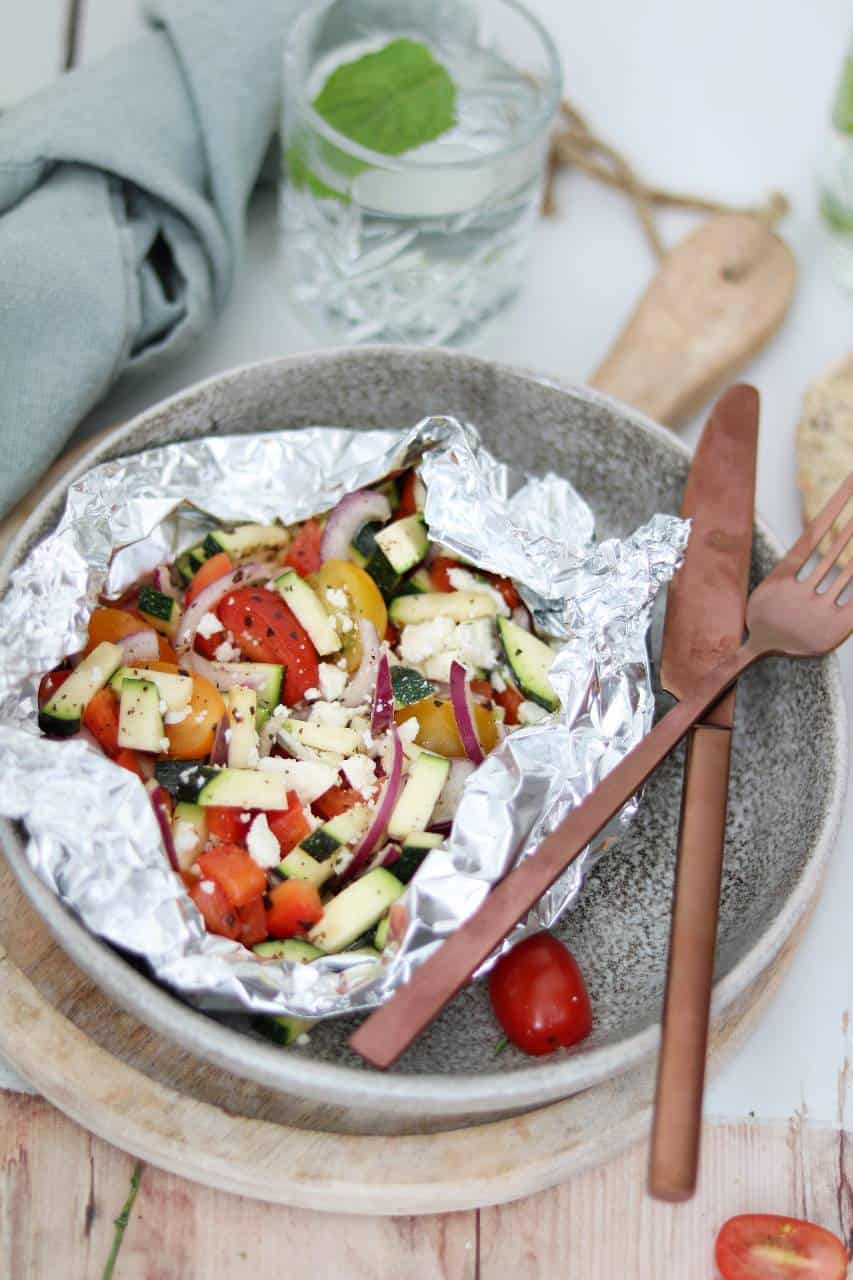 Groentepakketjes met feta een heerlijke vega barbecue recept