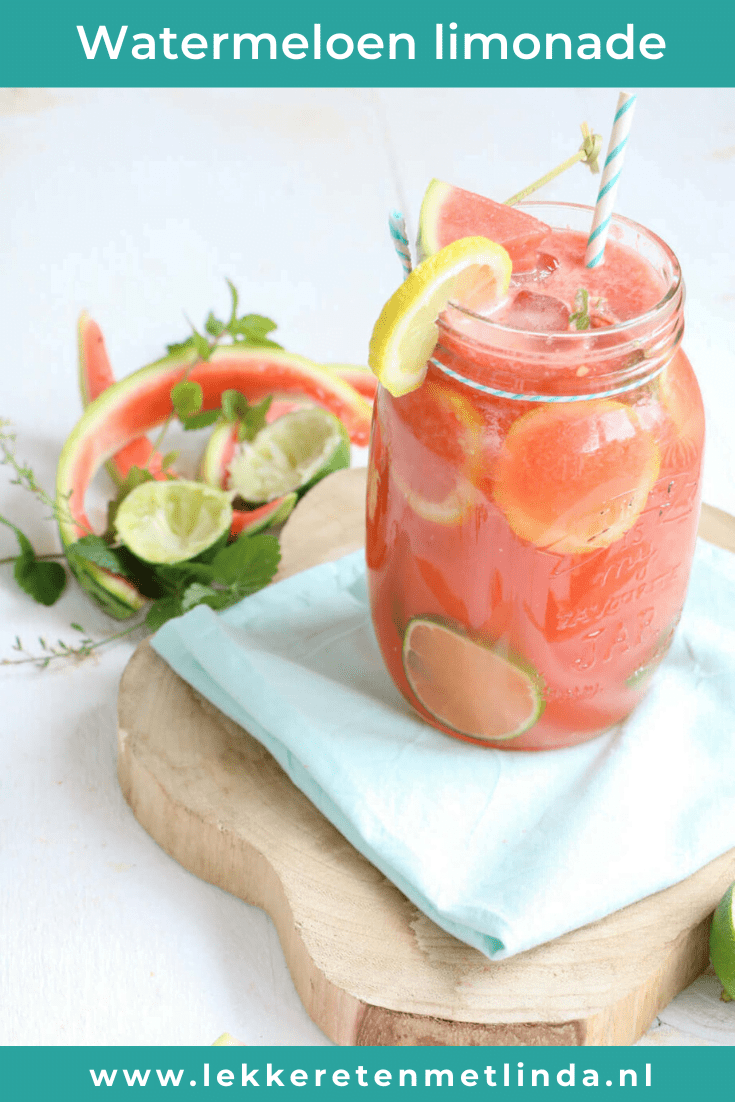 Watermeloen limonade zonder suiker