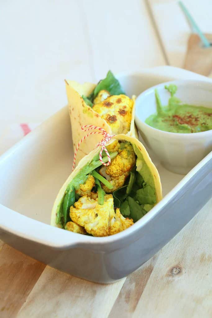Wraps met bloemkool curry