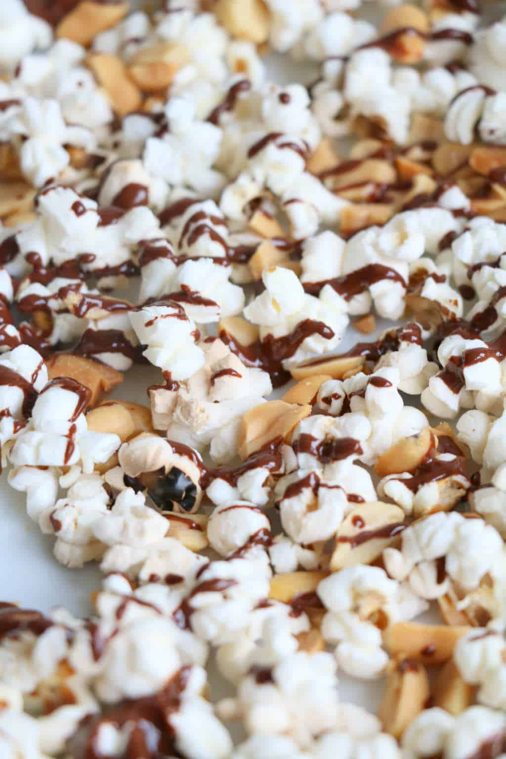 chocolade popcorn met pindakaas