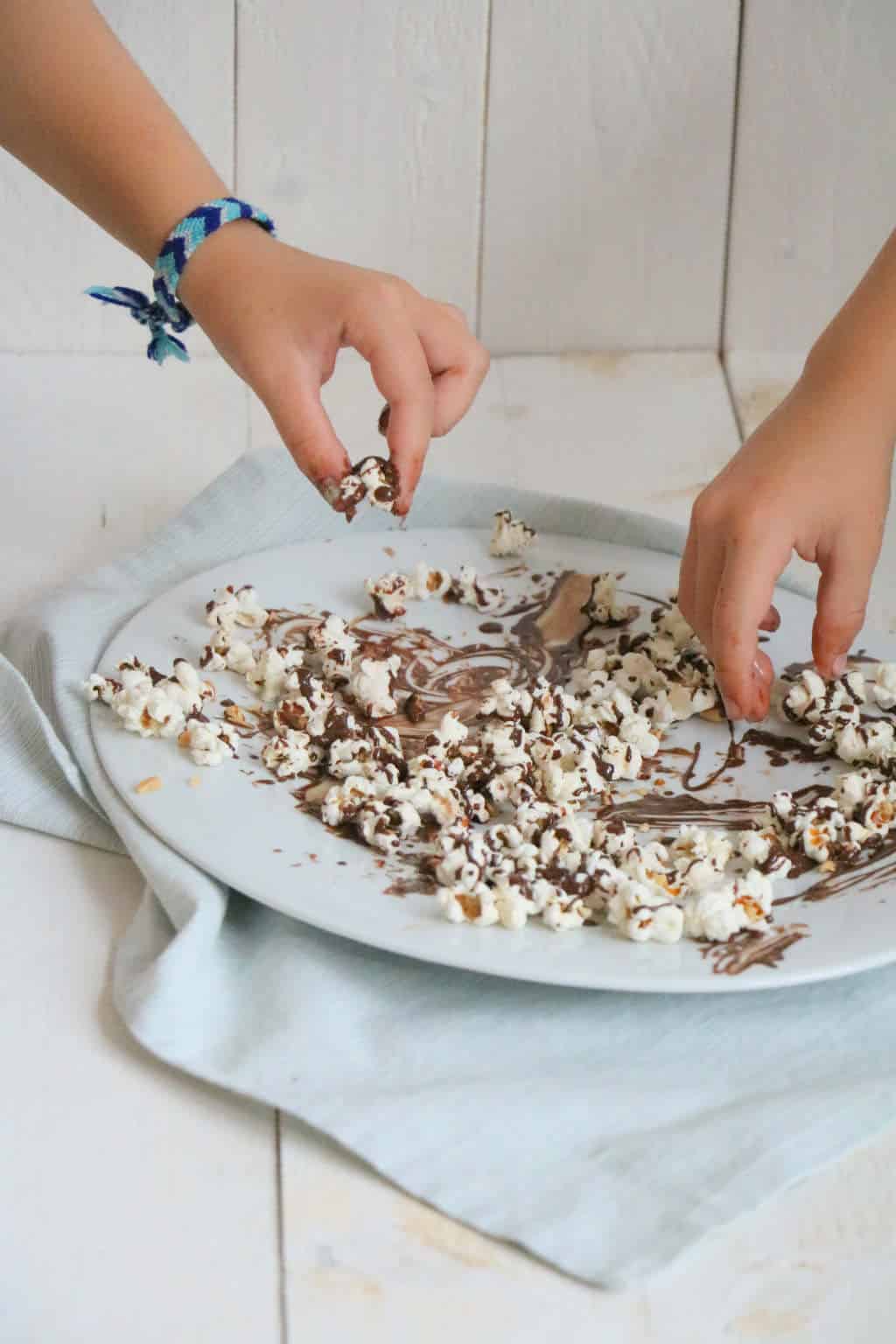 chocolade popcorn met pindakaas