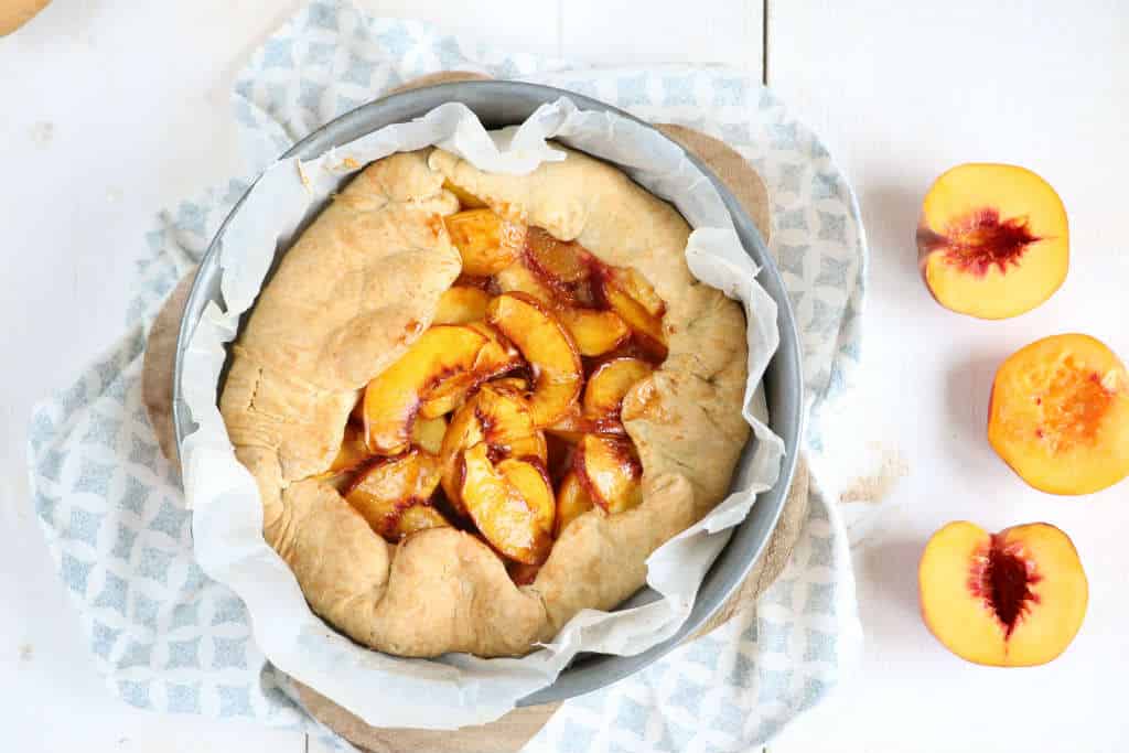 galette met perzik