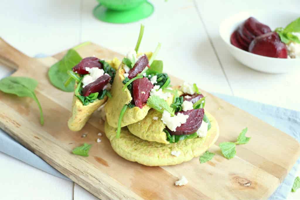 pita met groente en geitenkaas