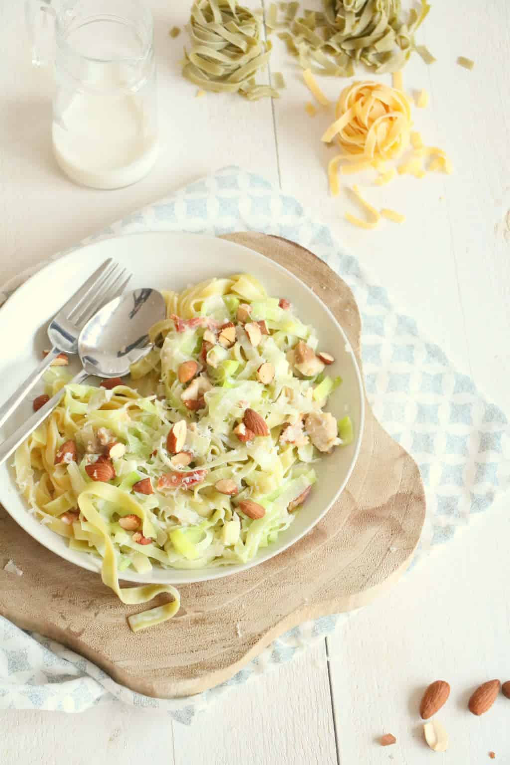 tagliatelle met romige preisaus