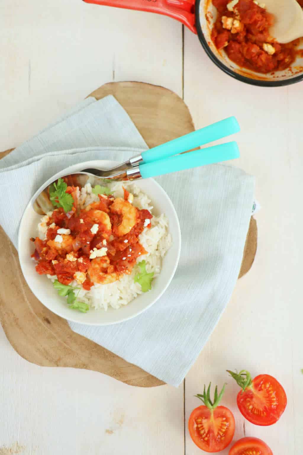 garnalen in tomatensaus