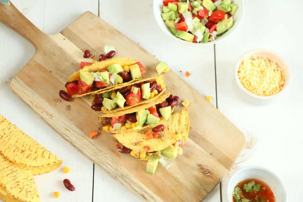 taco's met gehakt en tomatensalsa