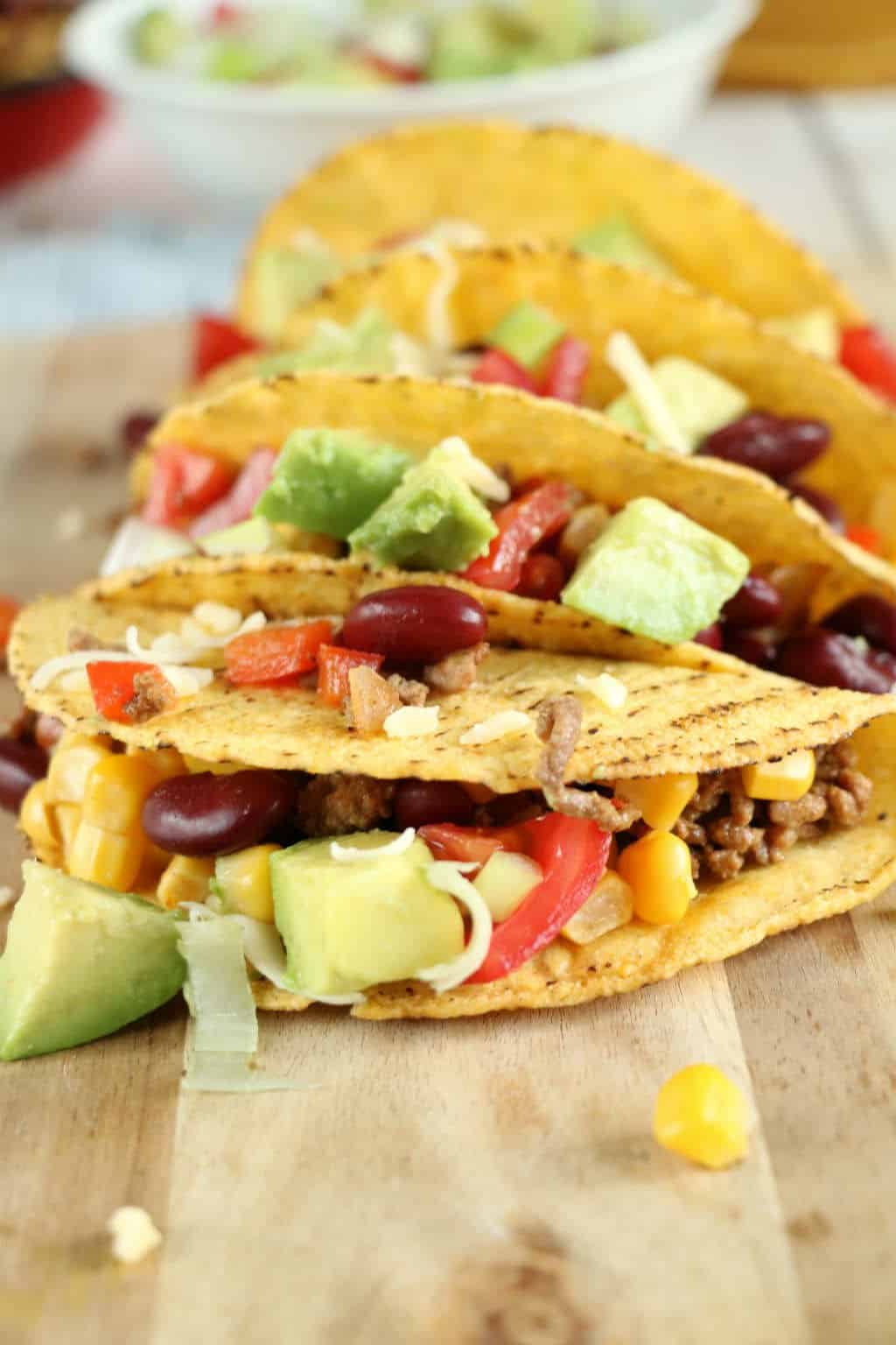 taco's met gehakt en tomatensalsa