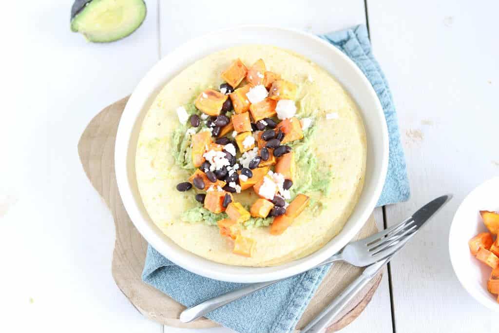 Wraps met zoete aardappel en avocado