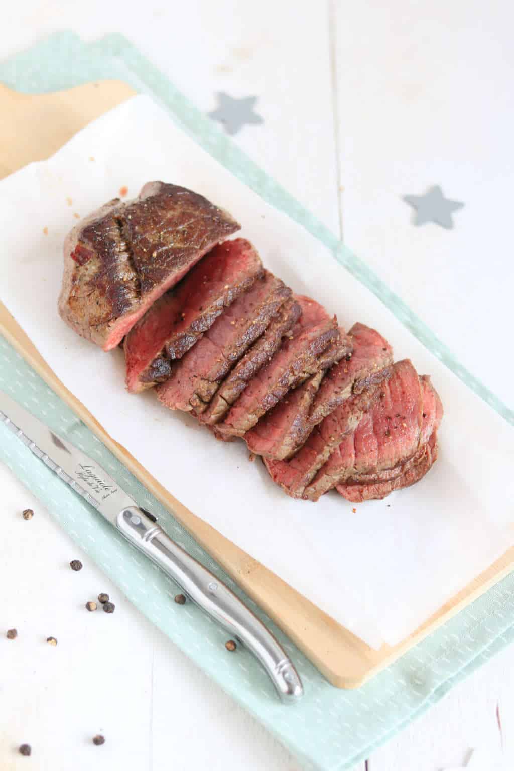 Biefstuk tagliata met rucola