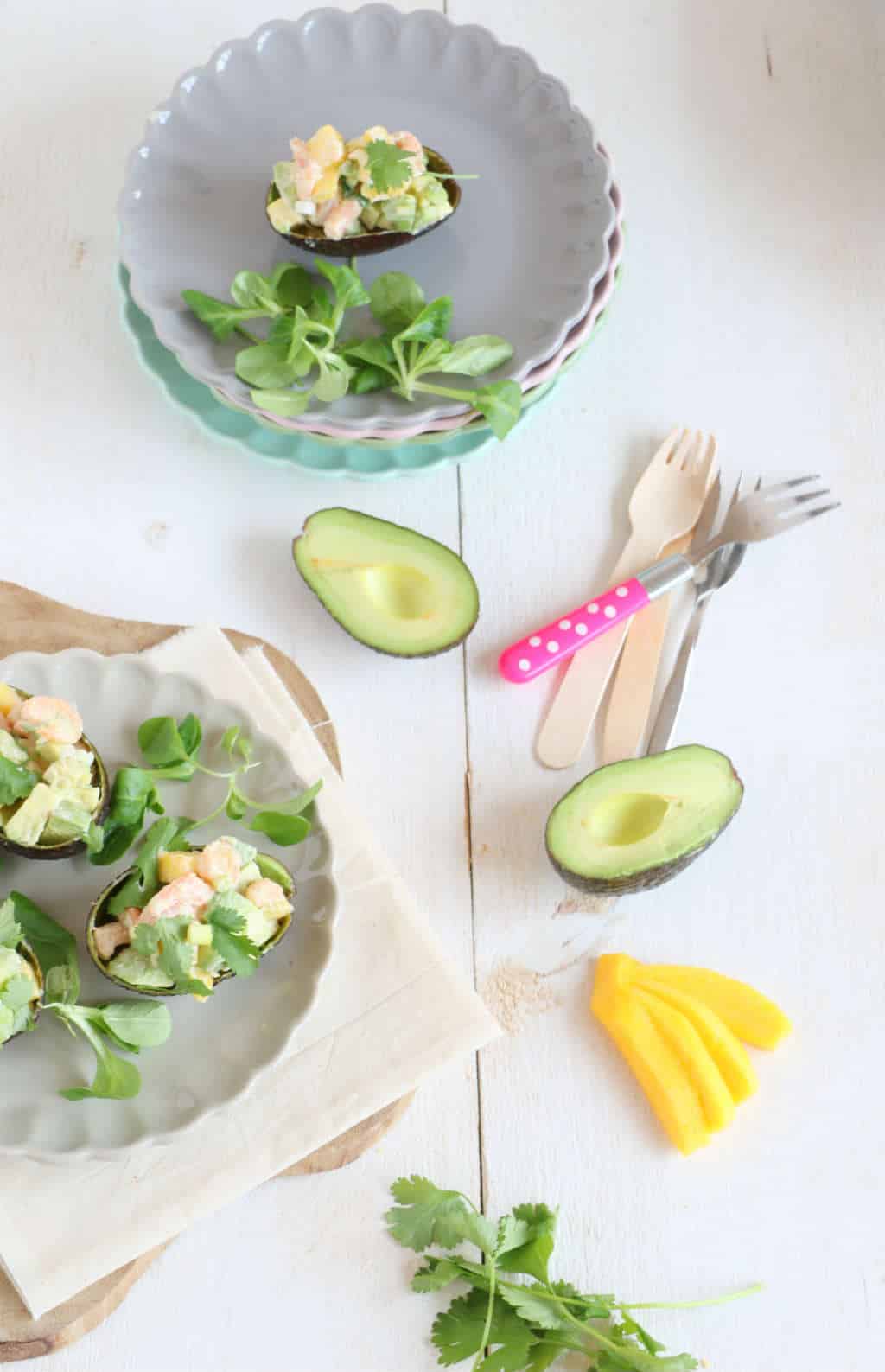 Gevulde avocado met garnalen