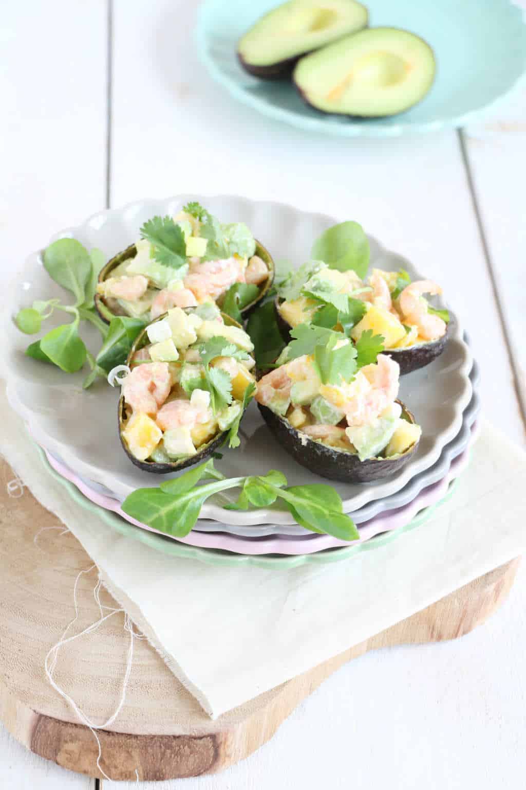 Gevulde avocado met garnalen