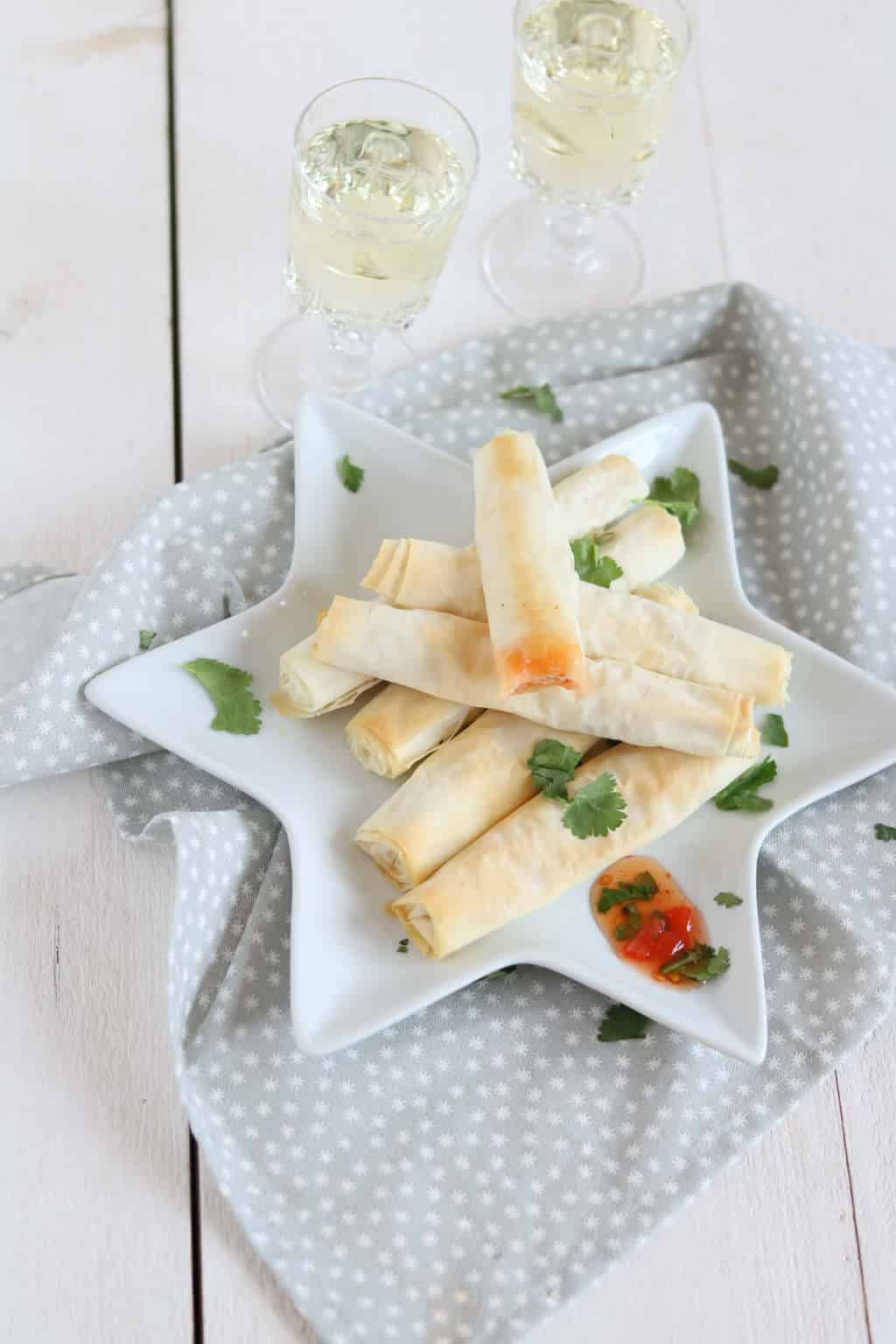 Filodeegrolletjes met geitenkaas