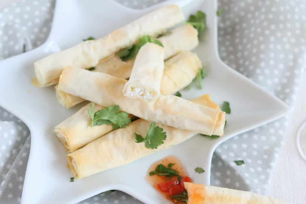 Filodeegrolletjes met geitenkaas