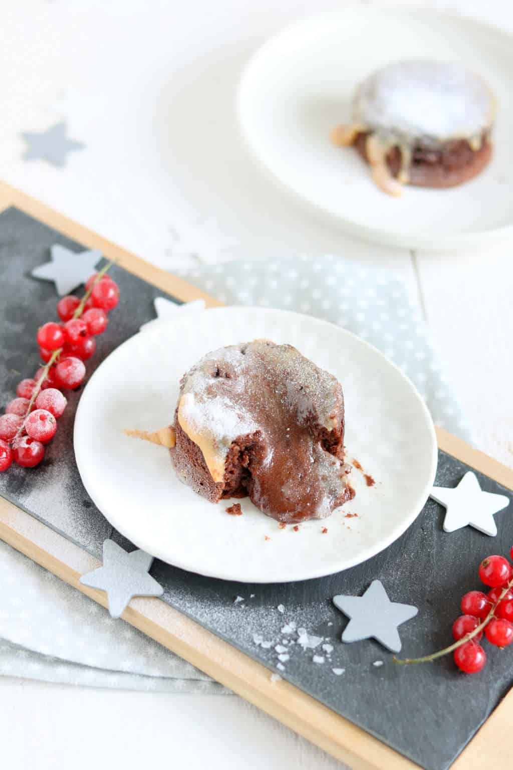 Lava cake met salted caramel