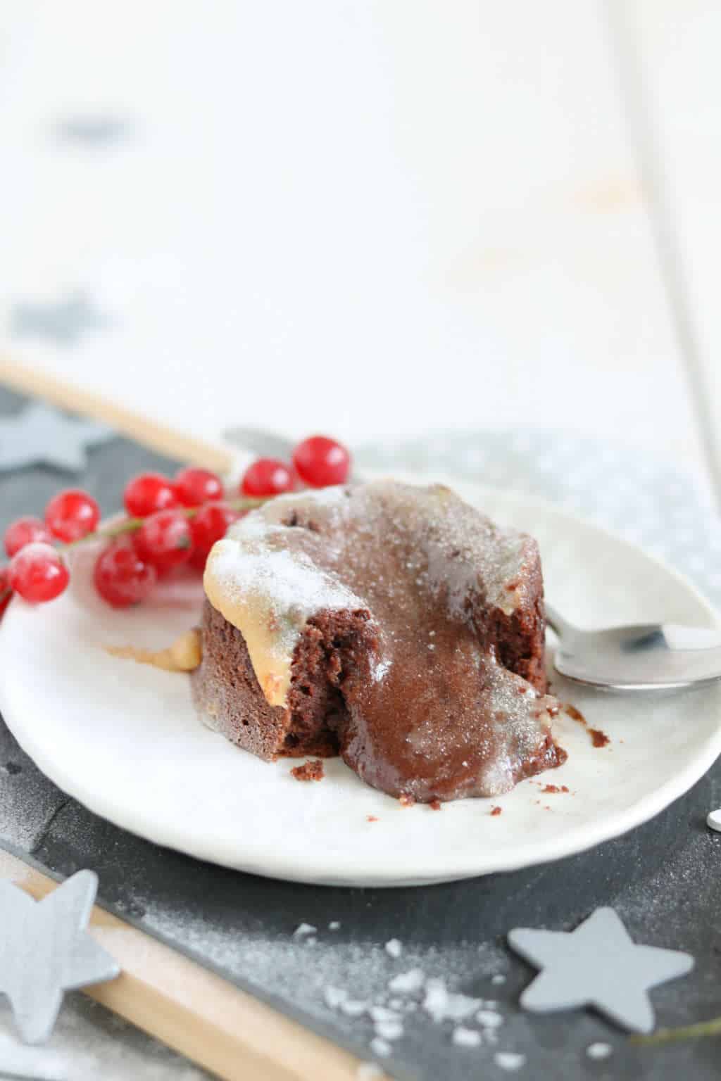 Lava cake met salted caramel
