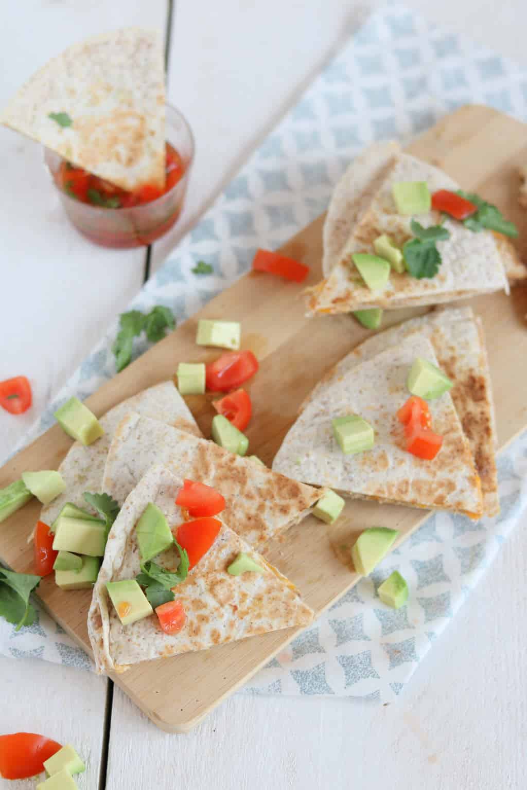 Quesadillas met kaas en tonijn