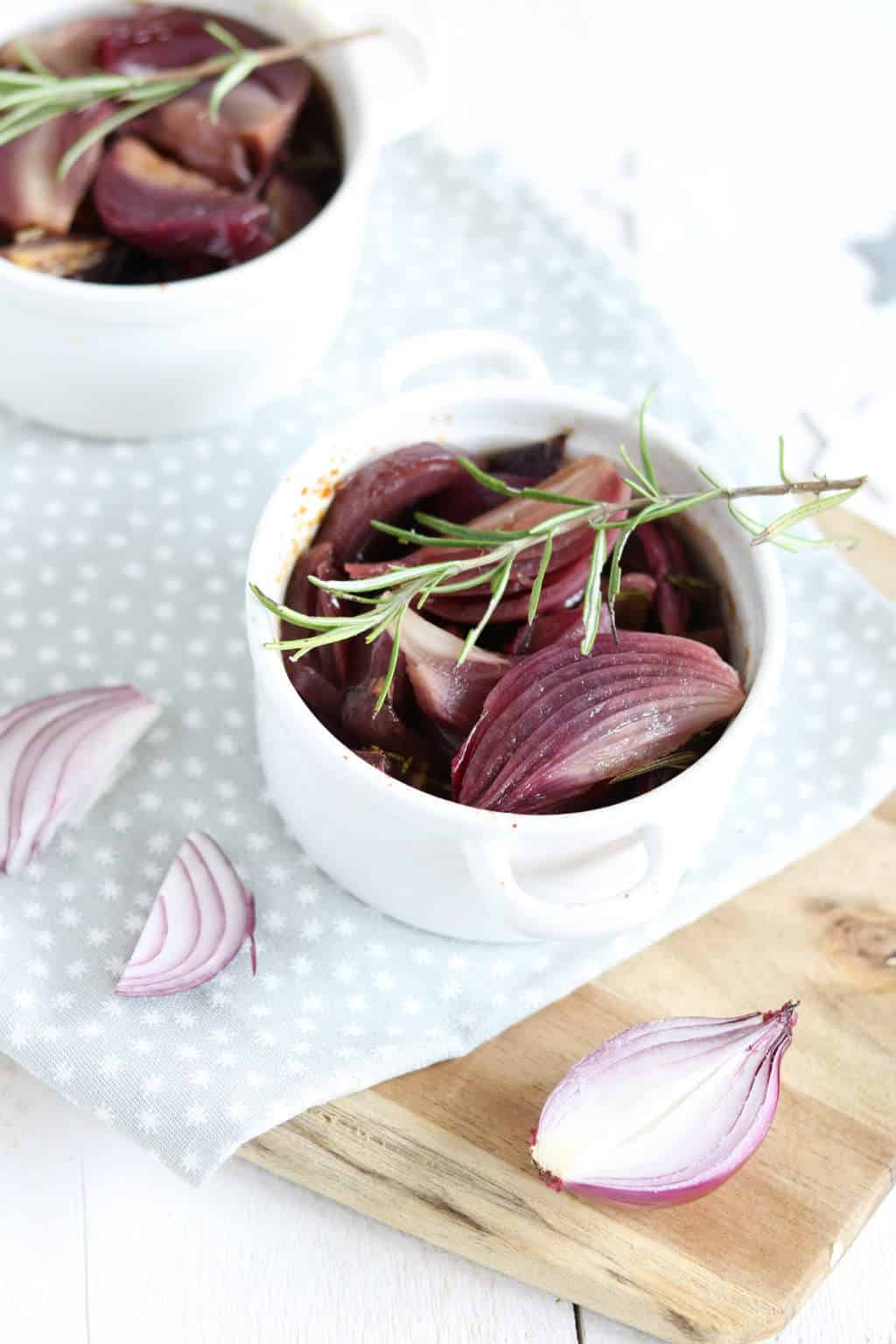 Rode ui met balsamico