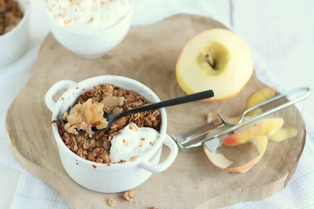 Appelcrumble met kwark