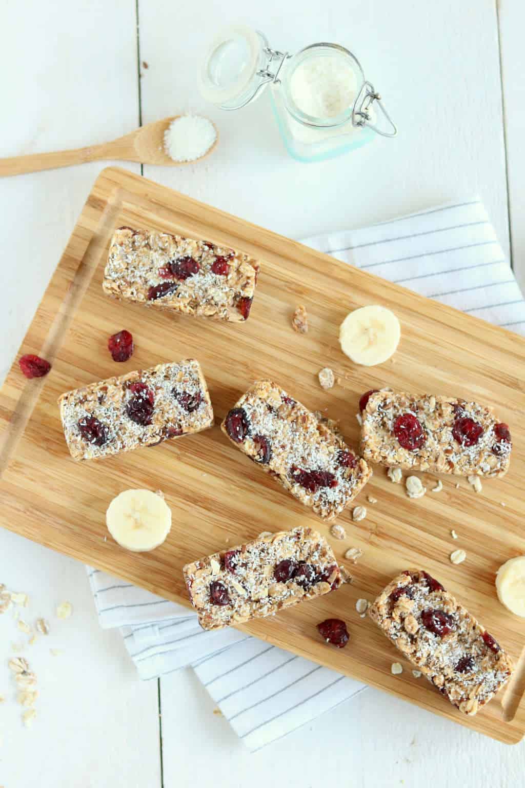 No bake repen met cranberries en kokos