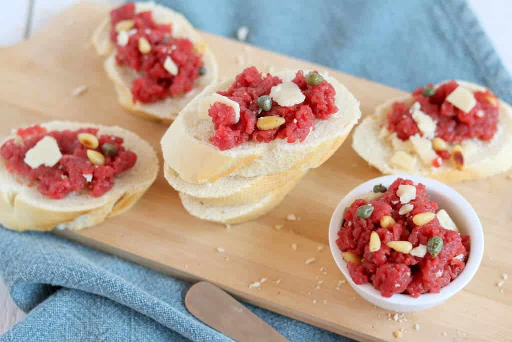 Zelf carpaccio tapenade maken