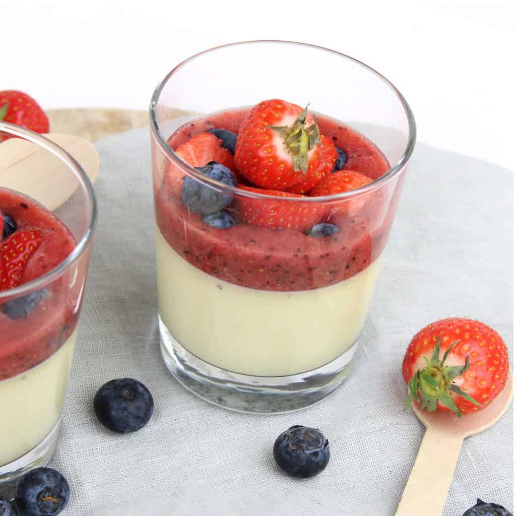 Panna cotta met rood fruit 