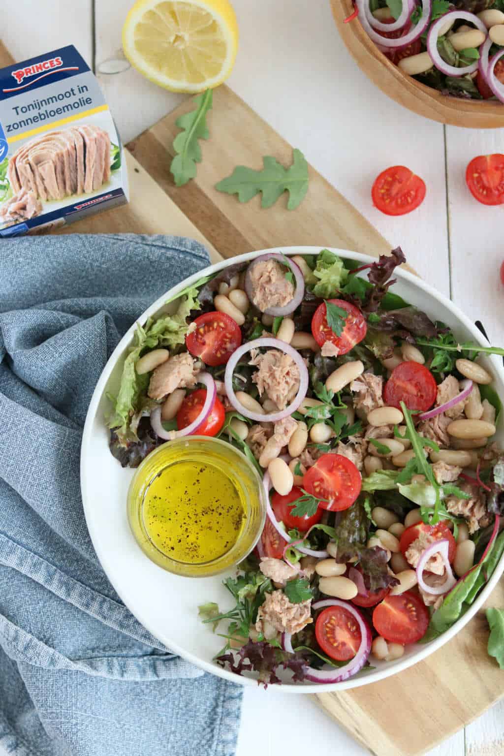 Italiaanse bonensalade met tonijn
